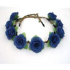Flower Crown Navy Blue Flower Crown Blue Rose Headband Blue Flower Headband Blue Rose Crown Wedding Brida Flower Crown Flower Crown Wedding Bridal Floral Crown