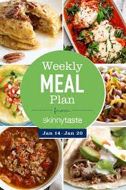 A registered dietitian with experience preparing diabetic menu plans may suggest following what is called an exchange diet. Skinnytaste Meal Plan January 14 January 20 Skinnytaste