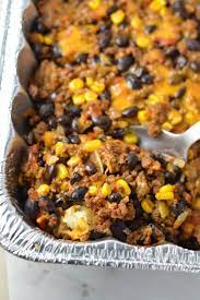 Easy Taco Rice Casserole Freezer Meal Made With Beans And Ground Beef Great Recipe To Make Ahead For The Freezer Friendly Meals Freezer Dinners Freezer Meals