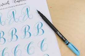 Big Brush Marker Flourish Capital Letters Alphabet Modern Calligraphy Lettering Printable Practice Sheets Lettering Alphabet Marker Paper Brush Markers This is a printable digital file, nothing will be shipped.