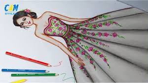 Drawing Dress Using Color Pencil Fashion Illustration Art Fashion Il Fashion Art Illustration Pencil Fashion Fashion Design Sketches