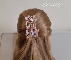 The style takes about 10 seconds to create, no heat styling required, and even brushing is optional. Bridal Cherry Blossom Hair Claw Clips Rose Gold Jaw Clips Etsy Pink Hair Clips Bridal Hair Clip Hair Claw