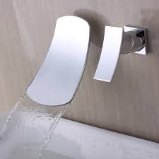 Chrome Waterfall Wall Mount Contemporary Stainless Steel Bathroom Sink Faucet T6015b T6015b Bathroom Sink Taps Sink Faucets Stainless Steel Bathroom Sink