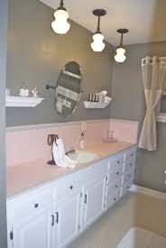 Decorating an all pink tile bathroom taking color combo inspiration from a shower curtain: Finest Grey And Purple Bathroom Decor Ideas Greybathroomideas Vanitybathroom Modernbathroomide Retro Pink Bathroom Pink Bathroom Tiles Bathroom Tile Designs