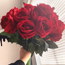 Flores artificiales de ramo de rosa de seda para arreglos florales diy flor de seda paquetes, borgoña, azul, púrpura, rosa. Ramo De Rosas Artificiales Rojas Flores Falsas Para El Hogar Decoracion Para Fiesta De Boda Dia De San Valentin 3 Uds Flores Artificiales Y Secas Aliexpress