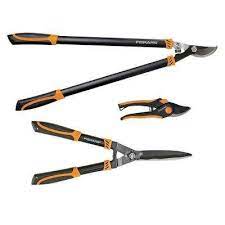 3 Piece Lopper Hedge Shear Pruner Tree And Shrubcare Kit Fiskars Hedge Shears Tool Sets