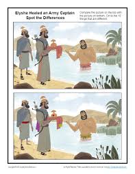 Naaman's leprosy is healed coloring page. Naaman Was Healed Spot The Differences Children S Bible Activities Sunday School Activities For Kids