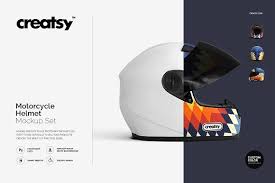 Motorcycle Helmet Mockup Set Motorcycle Helmets Helmet Design Helmet