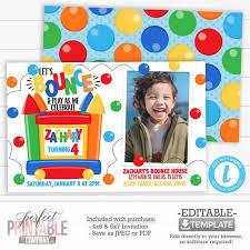Bounce House Birthday Invitation, Moon Bounce Birthday Invitation, Jump  Party Invitation, Bounce House Invite, Photo, Editable Template 998