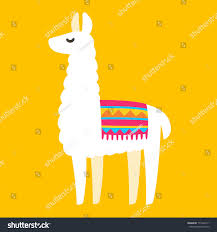 Cute Cartoon Llama Drawing On Bright Background Simple Vector Animal Illustration Drawing Bright Llama Cute Cartoon Llama Llama Drawing Mini Canvas Art