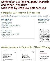 Caterpillar C13 Engine Specs Manuals And Bolt Torques