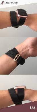 Black Apple Watch With Gold Band Rose Gold Black Apple Watch Double Tour Band Apple Watch Fashion Apple Watch Bands Black Apple