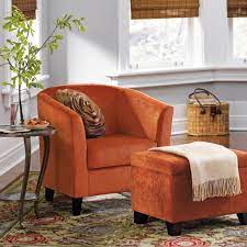 Accent chair and ottoman are also offered with features such as extra footrests, and adjustable height. Orange Accent Chair Ottoman Accent Chairs For Living Room Club Chairs Upholstered Chairs
