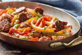 In italy, getting sausage and peppers is like getting a hotdog from a cart here in america. Italian Sausage Peppers And Onions With Sauce Low Carb Maven