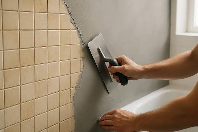 Peinture sur carrelage sans démolition — rénovation salle de bain Maroc