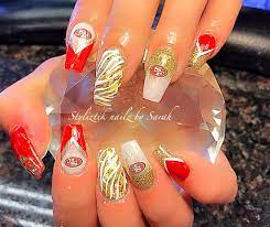 49ers Nails San Francisco Nails 49ers Nails Football Nails Hair And Nails