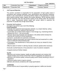 Check spelling or type a new query. Executive Sous Chef Job Description Templates At Allbusinesstemplates Com