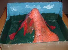 I used a jelly roll pan and covered it in foil first for easy clean up but you can also do this experiment outside so clean up is even easier! Make An Erupting Volcano Project How Things Work