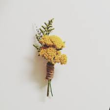 Yarrow Boutonniere By Three Little Birds Dried Flower Bouquet Mustard Flowers Dried Flowers