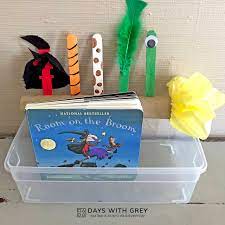 Perfect for retelling a favourite story in a fun and tactile way, using adorable story props as aids. Room On The Broom Activity Days With Grey