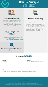 Correct Spelling For Vehicles Infographic Spellchecker Net
