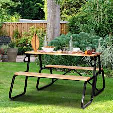 Check spelling or type a new query. Buy Ashgrove Foldable Picnic Table Convertible Bench 2 In 1 Convert Bench Seat Folding Table Real Wood Metal Table Work Bench Activity Table Patio Seating Online In Finland B08fjffbv5
