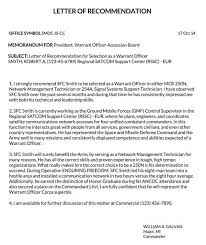 A formal letter to a committee or a board follows all the rules of a business letter. Free Military Letter Of Recommendation 30 Templates