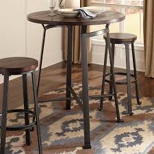 Signature Design By Ashley Challiman Round Dining Room Bar Table Casual Style Rustic Brown Walmart Com Round Pub Table Pub Table Sets Pub Table