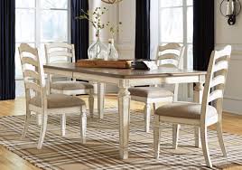 Our dining furniture options have you covered, no matter the size and layout of your room or how many people you need to seat. Signature Design By Ashley Realyn 5 Piece Chipped White Dining Room Table Set D743 45 4x01 Miskelly Furniture