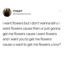 I Want Flowers But I Don T Wanna Tell You Meme Ahseeit
