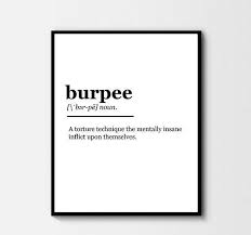 Burpee Definition Print Digital Download Humor Typography Wall Art Peace Quotes Quote Aesthetic One Word Quotes
