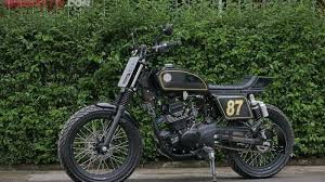 Bahan Modifikasi Yang Sangat Menarik Kawasaki W175 Ini Berubah Tampilan Jadi Flat Track Tribun Manado