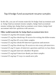Top 8 hedge fund accountant resume samples