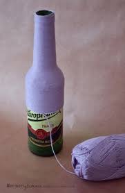 Diy Garn Bierflasche Vase Diy Flasche Diy Weinflasche Bierflaschen