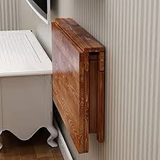 Amazon Com Zcjb Solid Wood Folding Table Wall Table Dining Table Computer Table Study Desk In 2020 Wall Mounted Folding Table Wood Folding Table Folding Dining Table