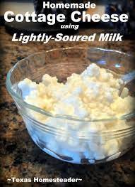 How To Make Homemade Cottage Cheese With Lightly Soured Milk Recipe Homemade Cottage Cheese Soured Milk Sour Milk Recipes