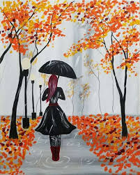 Autumn Drizzle Listen With Faint Dry Sound Like Steps Of Passing Ghosts The Leaves Frost Crisp D Break From Painting Autumn Painting Paint And Sip