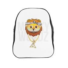 Miky Woodz School Backpack Famous Latino Lion Singer Luggage White Backpack Black Accessory Mikywoodz Backpacks School Backpacks Pure Products