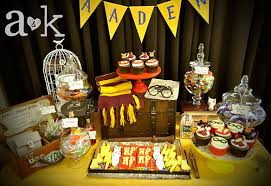 A great way to spell harry. Aaden S Harry Potter Themed 1st Birthday Dessert Buffet By A K Harry Potter Desserts Harry Potter Birthday Harry Potter Theme Party