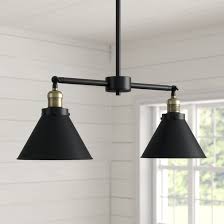 Angle pointing to the left. Laurel Foundry Modern Farmhouse Stonecrest 2 Light Kitchen Island Cone Pendant Reviews Wayfair