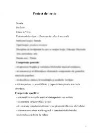 2 h integrarea n lec ie: Proiect Balada Proiect Lectie Clasa A Vii A 314252 Graduo
