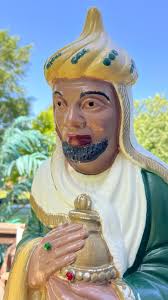 Vtg Christmas Poloron 28 Lighted Wise Man Blow Mold Holiday Nativity Outdoor