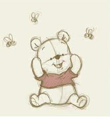 Drawing of paints and pencil. Pooh With Bees Disney Drawings Disney Art Cute Drawings