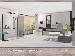A Set Of Modern Bathroom Which Includes The Following 15 Items Found In Tsr Category Sims 4 Bathroom S Black White Bathrooms White Room Decor Modern Bathroom