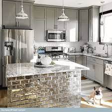 During the day, make sure there is plenty of natural sunlight falling on part of the backsplash. 3x6 Beveled Mirror Subway Tile In Paris Gray Tilebar Com