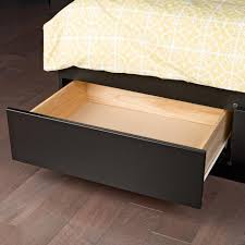 Drawers have plywood sides and metal drawer runners; King Mate S Platform Storage Bed With 6 Drawers Prepac Mfg