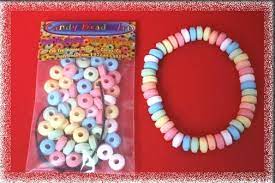 Best Favor For An 80 S Bachelorette Party Make Your Own Candy Necklace Kit Crafts Candy Necklaces Sandy Candy