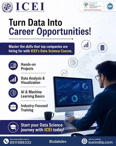 Master Data Analysis, AI, and Machine Learning—start your Data Science  journey with ICEI today! With the rapid rise of data-driven  decision-making, companies worldwide are actively seeking skilled data  professionals. ICEI (Indian Computer