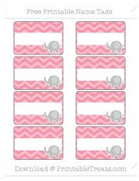 Our beautifully designed elephant baby shower in a box come with all the baby shower elephant theme printables you need! Free Pastel Pink Chevron Elephant Name Tags Baby Shower Tags Elephant Baby Showers Free Baby Shower Printables