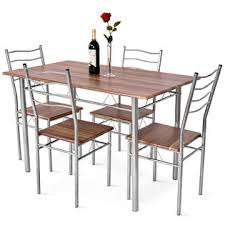 Maybe you would like to learn more about one of these? Goplus 5pc Wood And Metal Dining Table Set Sears Marketplace